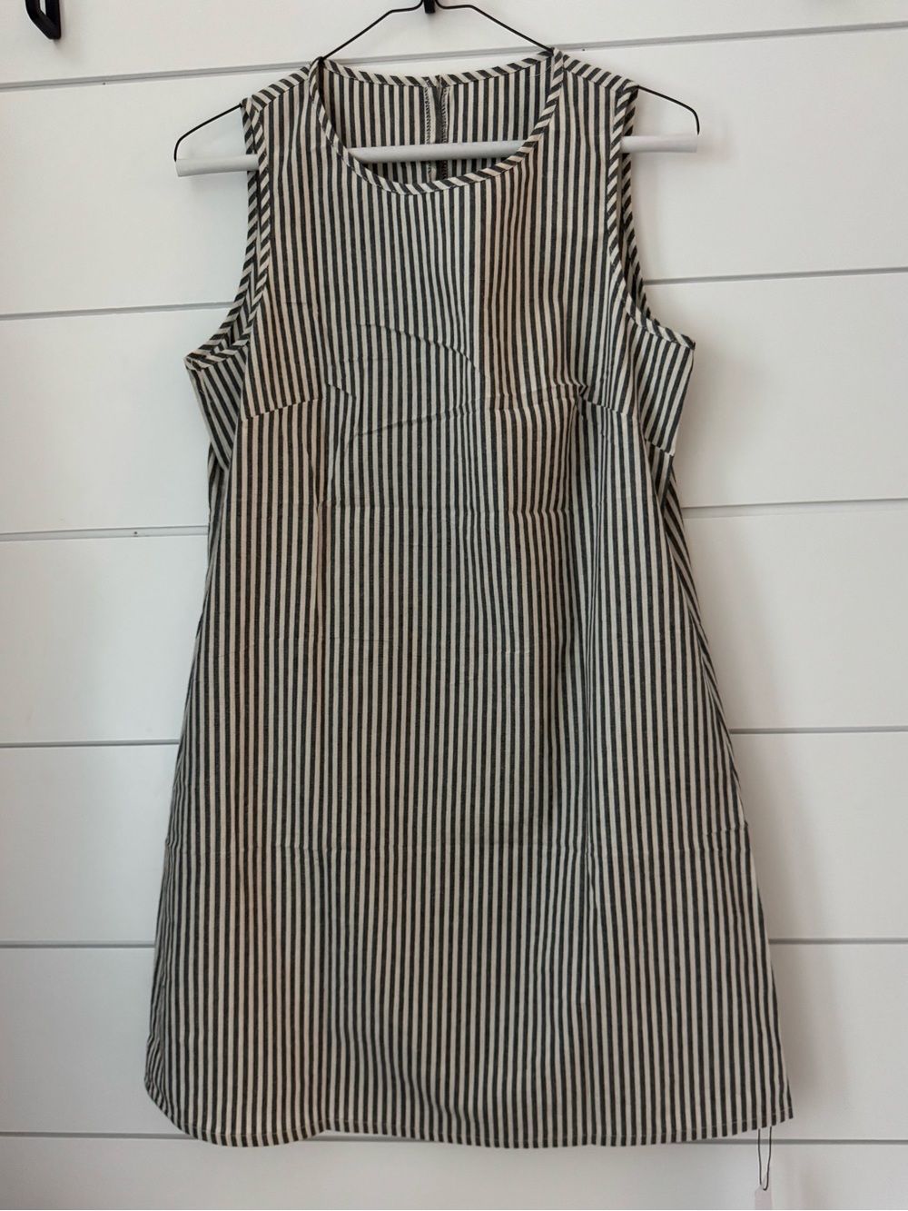 Sleeveless Striped Dress - Black